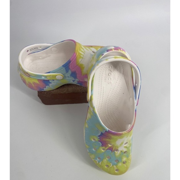 Women's Crocs Tie Dye Clogs Comfort Slip On Clog Comfortable, Breathable Size 10 - Picture 5 of 9